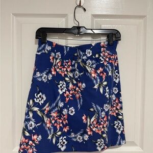 Mario Serrani Floral Mini Skirt in Blue and Pink